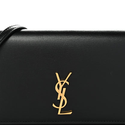 Saint Laurent Calfskin Monogram Cassandre Phone Holder With Strap Black 8 of 13