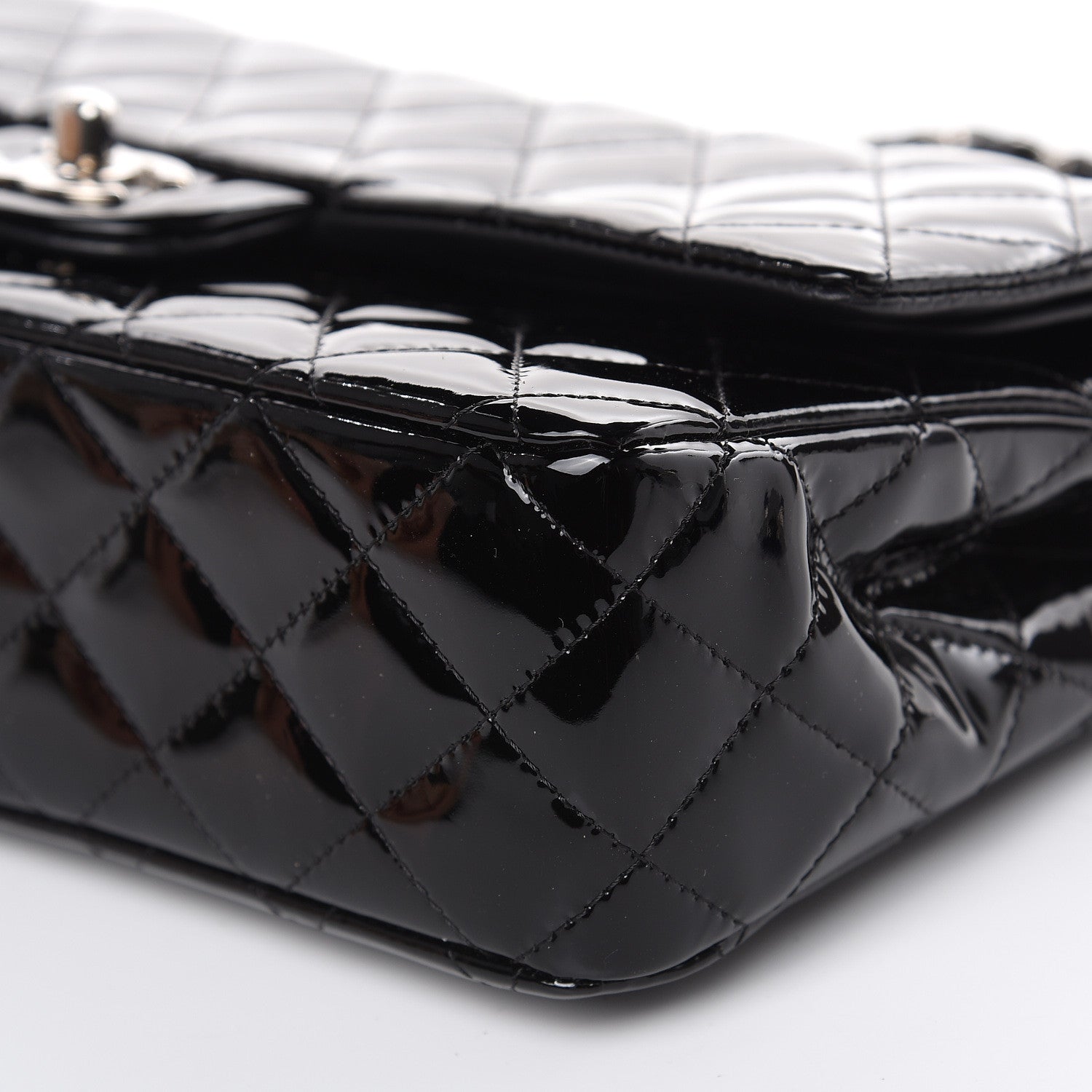 Chanel Patent Quilted Medium Double Flap Black 9 of 14