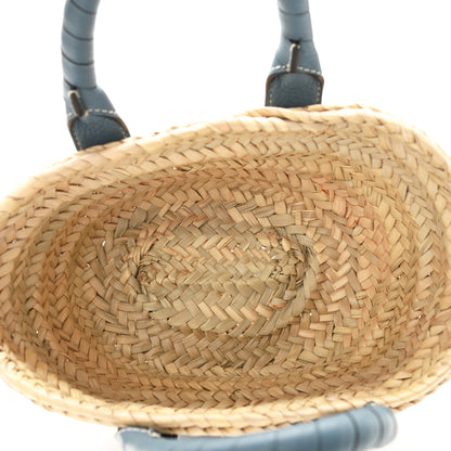 Chloe Raffia Small Grain Calfskin Small Marcie Basket Mirage Blue 6 of 12