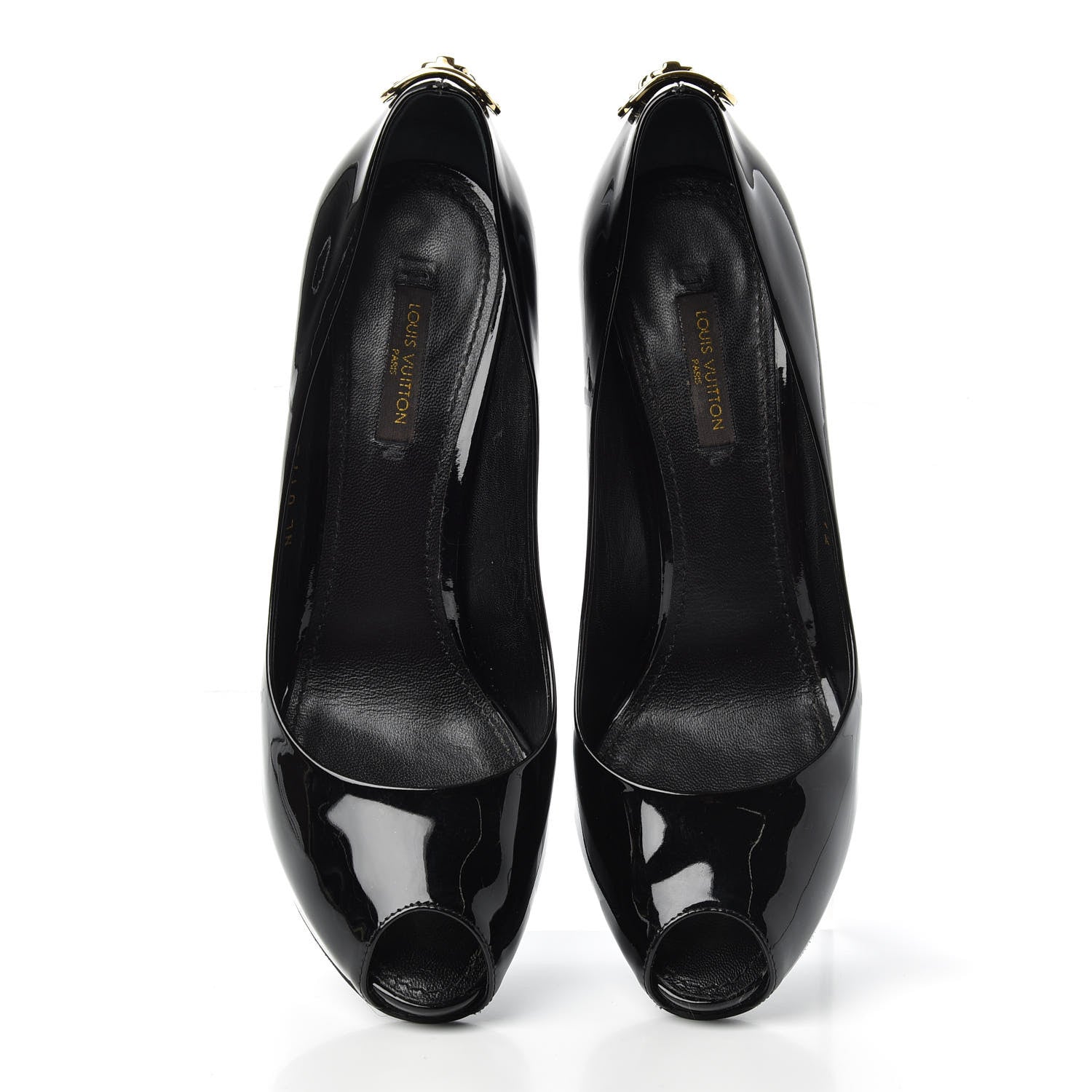 Louis Vuitton Patent Oh Really Peep Toe Pumps 36.5 Black 5 of 12