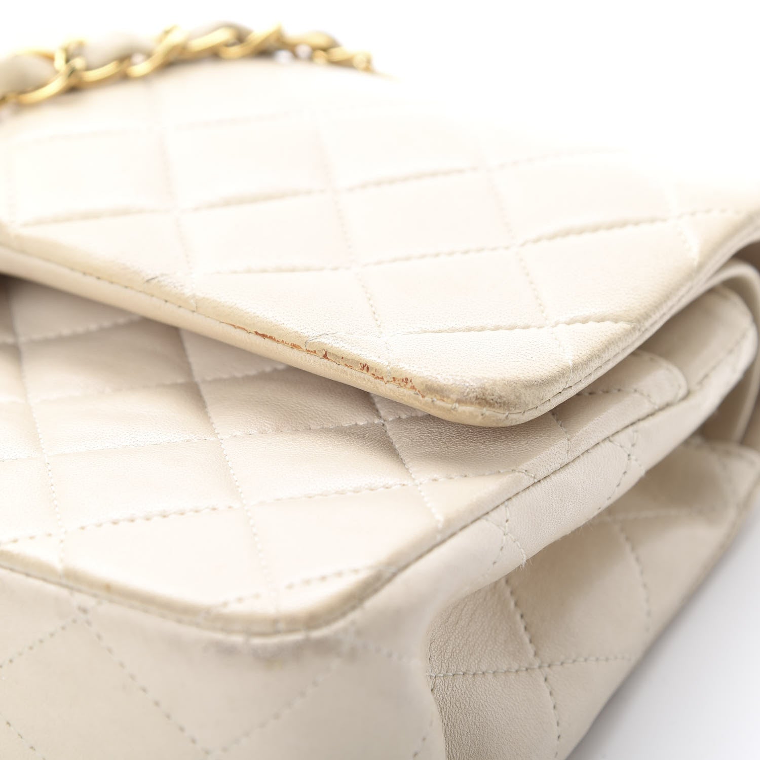Chanel Lambskin Quilted Medium Double Flap Beige 16 of 22