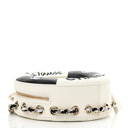 Chanel Lambskin Coco Lifesaver Round Bag Black White 3 of 10
