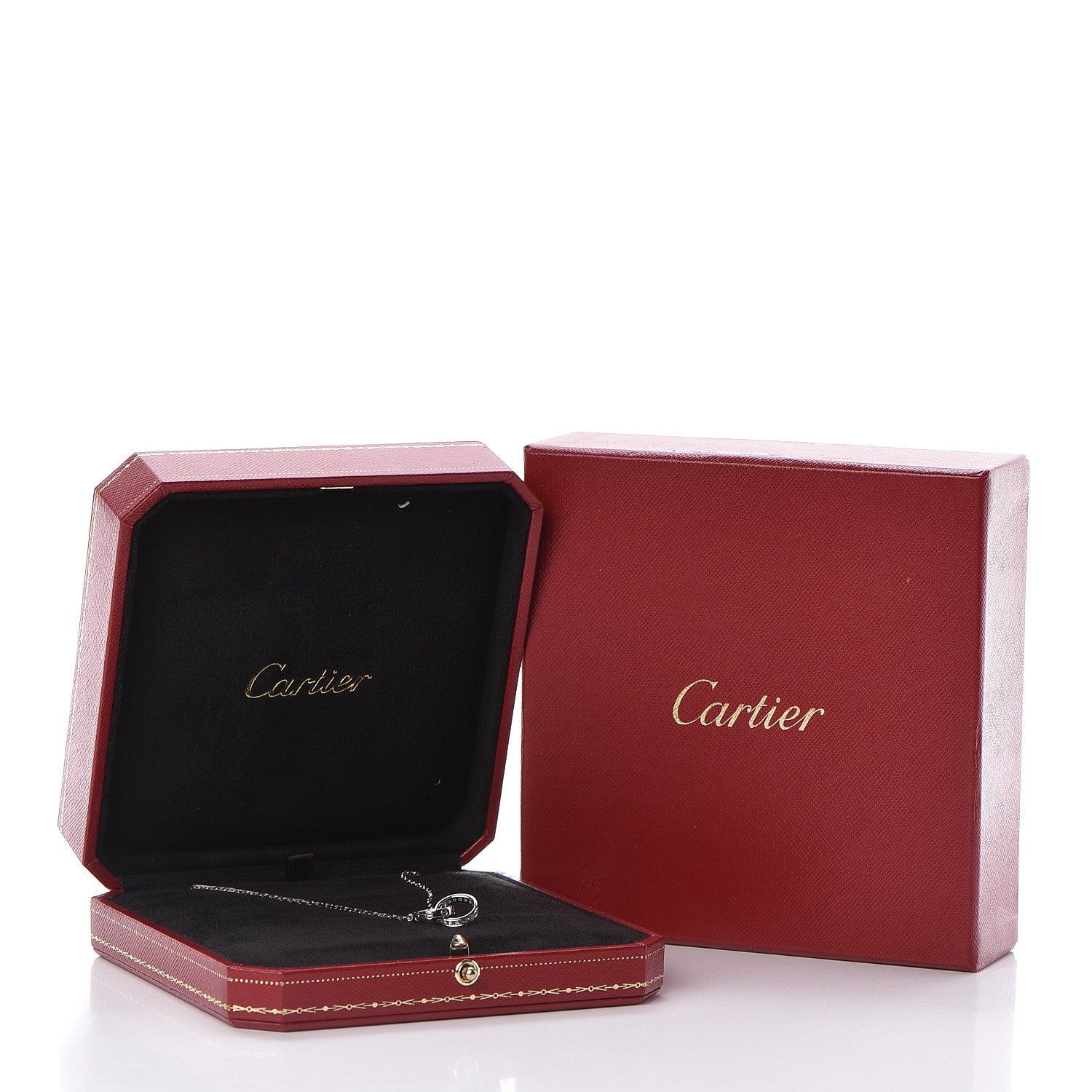 Cartier 18K White Gold Diamond Interlocking LOVE Necklace 8 of 8