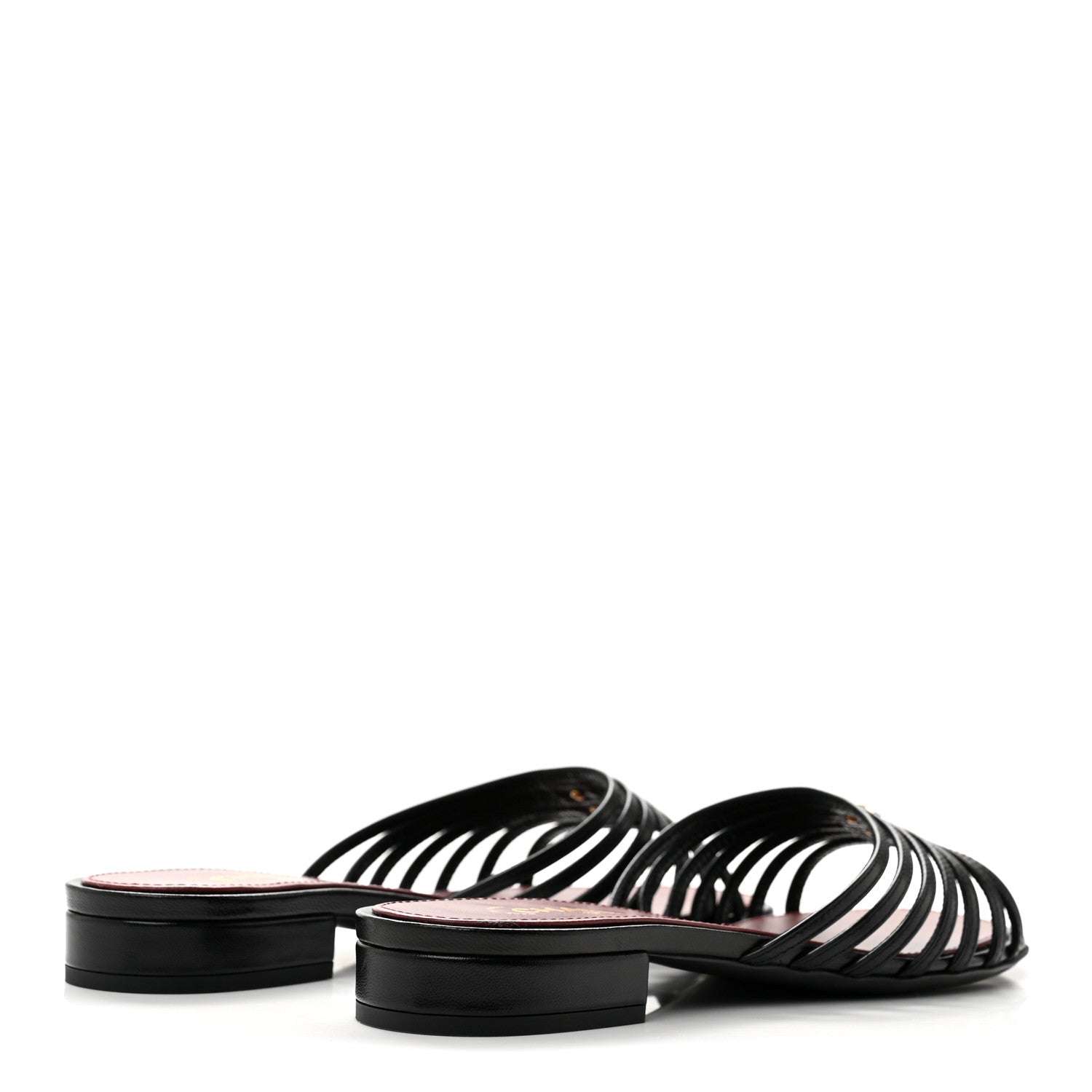 Chanel Goatskin Caged CC Slide Sandals 35.5 Black 5 of 9