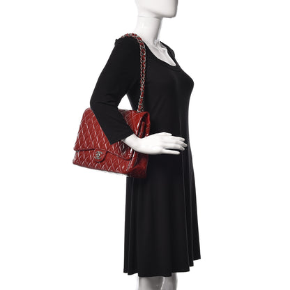 Chanel Patent Quilted Maxi Double Flap Red 2 of 29