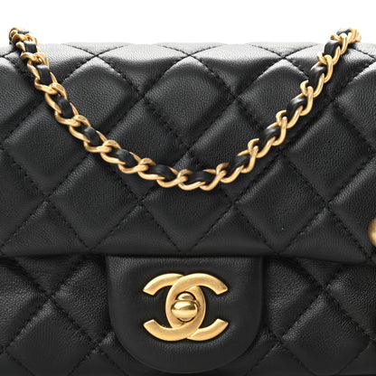 Chanel Lambskin Quilted Mini Rectangular Pearl Crush Flap Black 9 of 12
