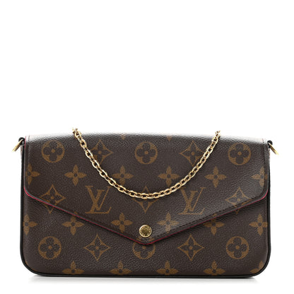 Louis Vuitton Monogram Pochette Felicie Chain Wallet Fuchsia 2 of 6