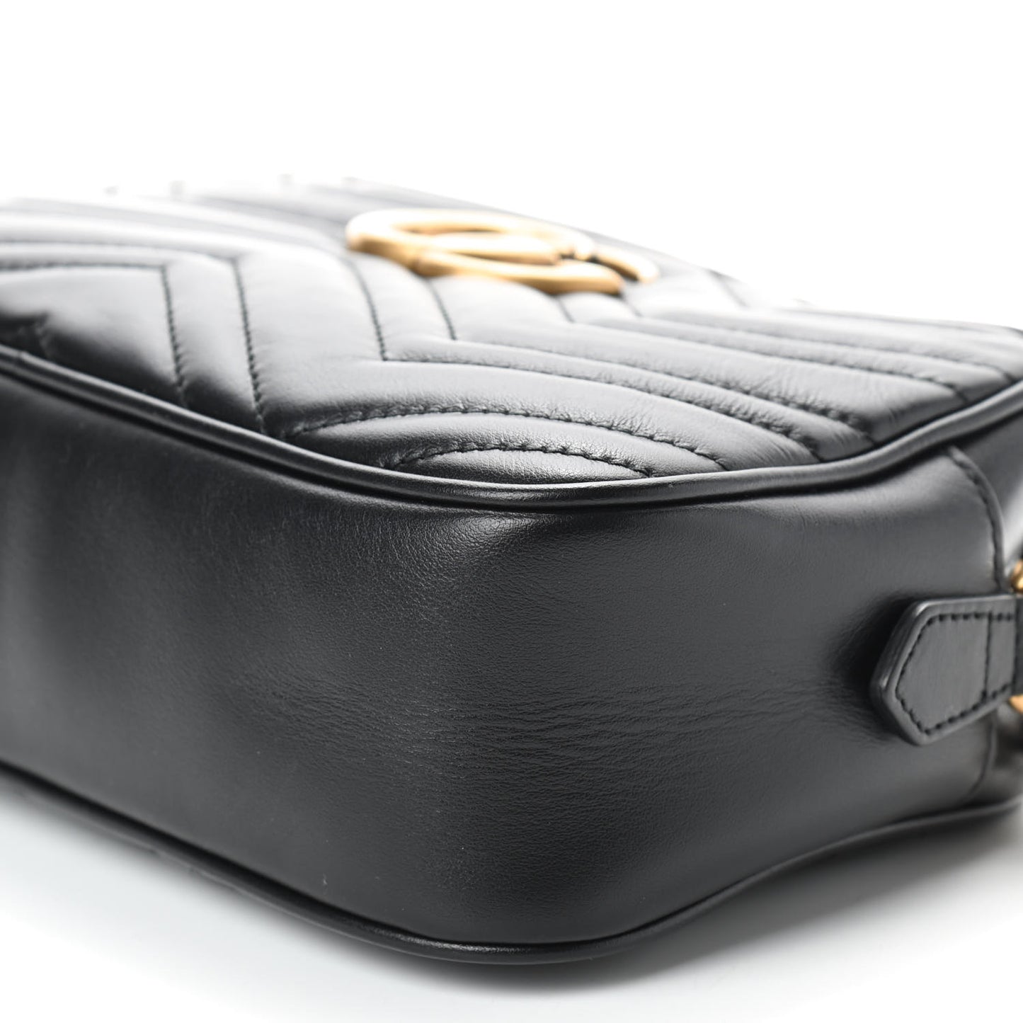 Calfskin Matelasse Small GG Marmont Chain Shoulder Bag Black