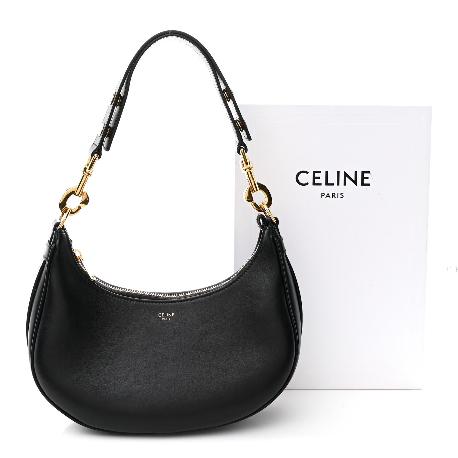 Celine Smooth Calfskin Medium Strap Ava Shoulder Bag Black 10 of 10