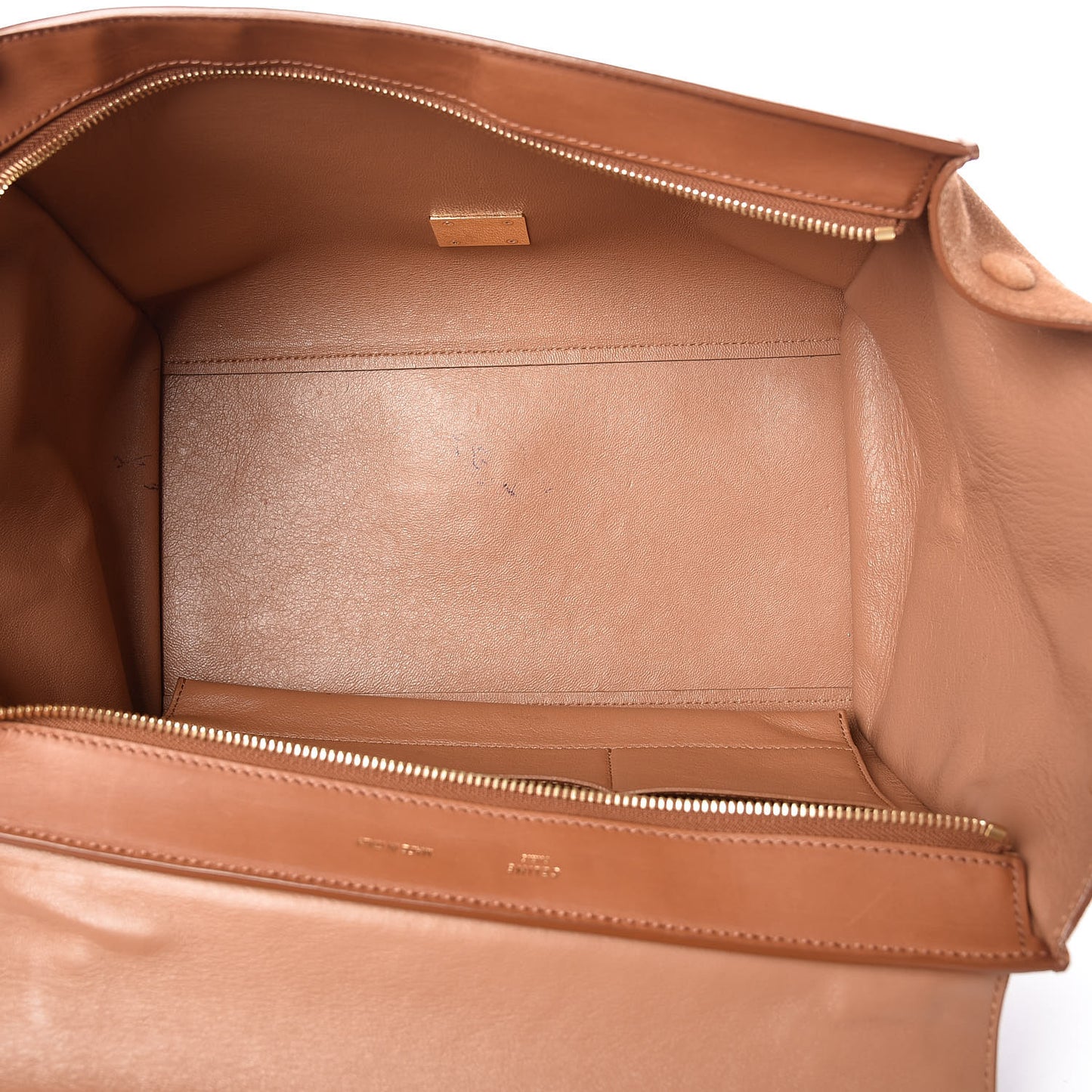 Natural Calfskin Suede Medium Trapeze Tan
