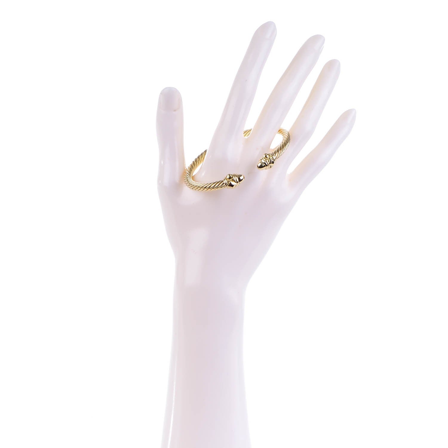 David Yurman 18K Yellow Gold 5mm Cable Renaissance Bracelet 2 of 5