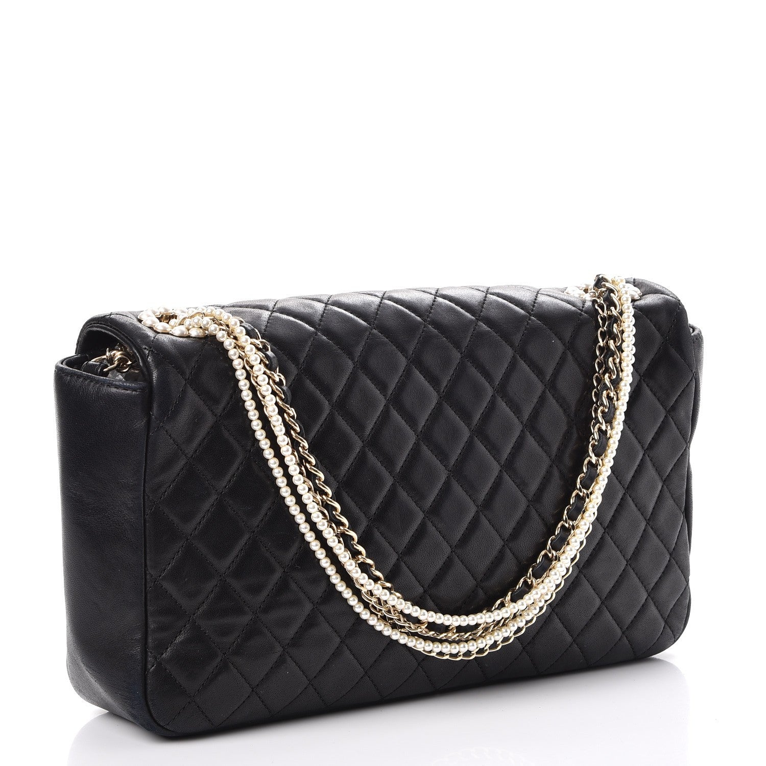 Chanel Lambskin Quilted Medium Westminster Pearl Flap Black 3 of 10