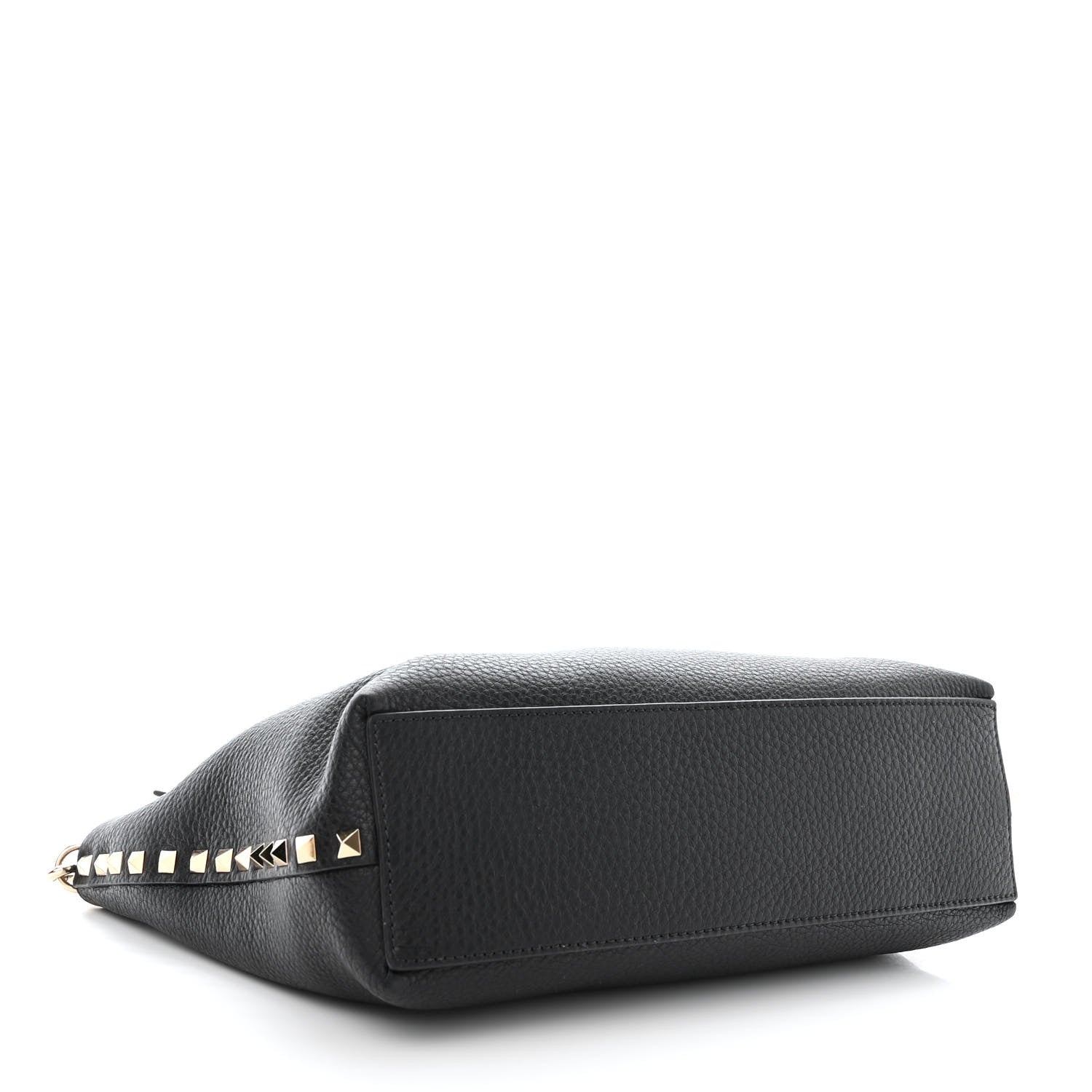 Valentino Garavani Grained Calfskin Small Rockstud Flip Lock Tote Black Rose Quartz 5 of 11