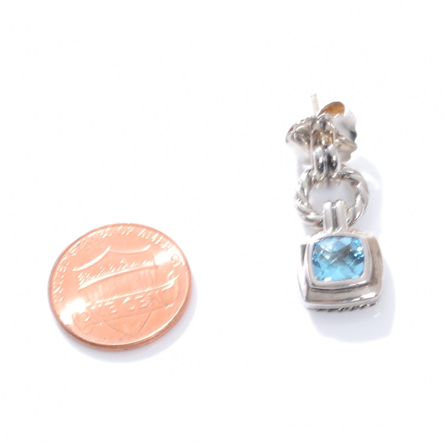 Sterling Silver London Blue Topaz Cushion Earrings