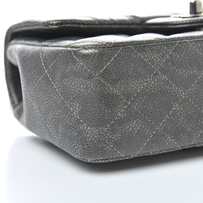 Chanel Metallic Caviar Quilted Mini Rectangular Flap Dark Silver 13 of 16