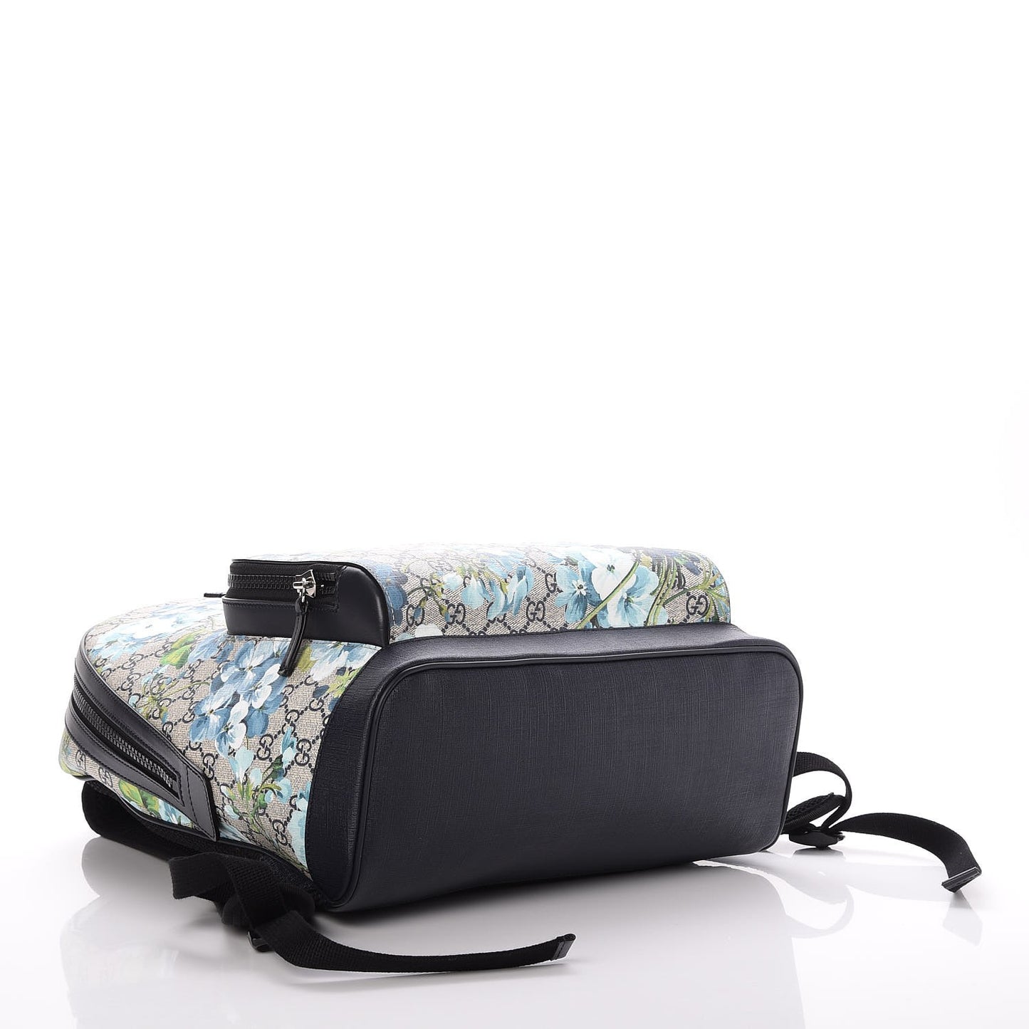 GG Supreme Monogram Blooms Medium Day Backpack Beige Blue Navy