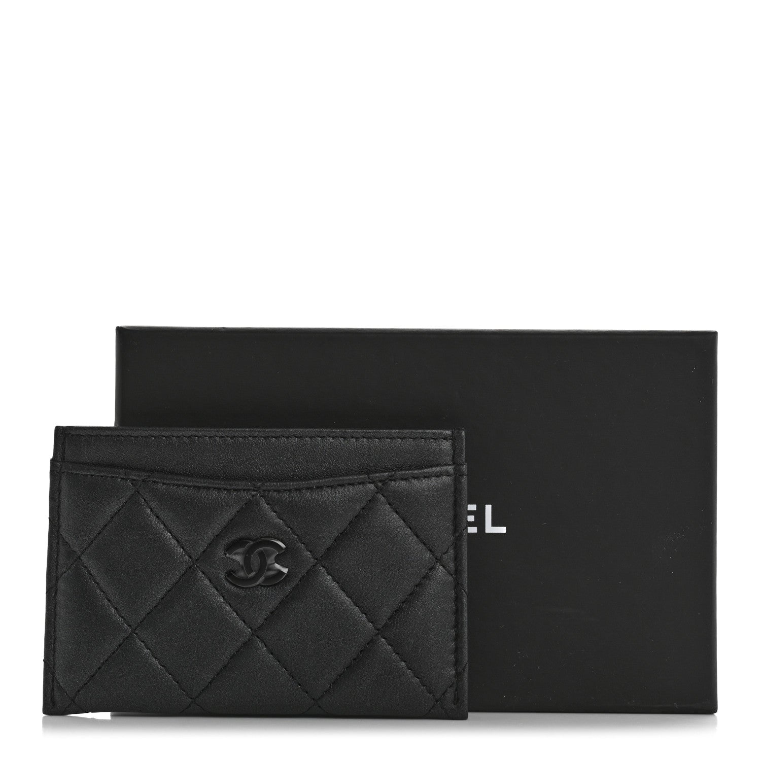 Chanel Pearly Lambskin Quilted Card Holder So Black 9 of 9
