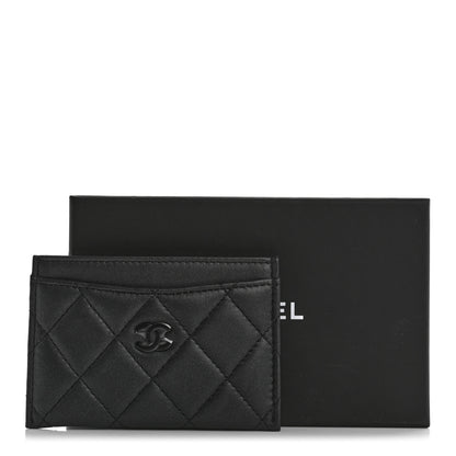 Chanel Pearly Lambskin Quilted Card Holder So Black 9 of 9