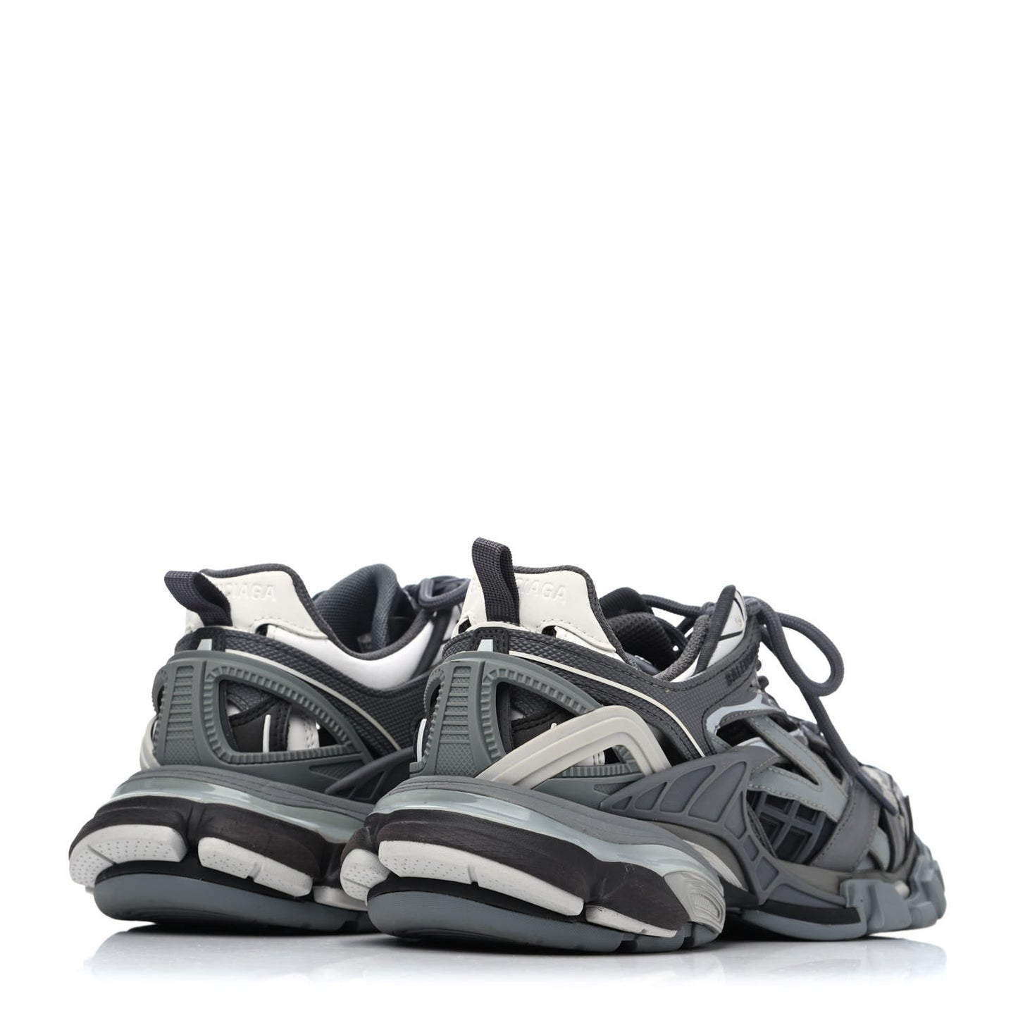 Rubber Mesh Bi-Color Womens Track.2 Open Sneakers 36 Grey Black