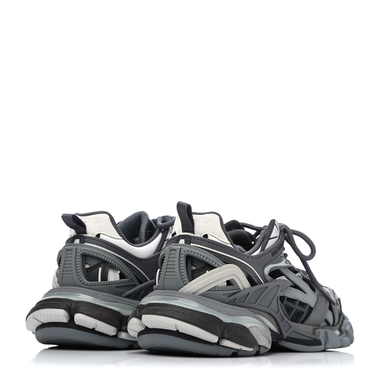 Balenciaga Rubber Mesh Bi-Color Womens Track.2 Open Sneakers 36 Grey Black 3 of 4