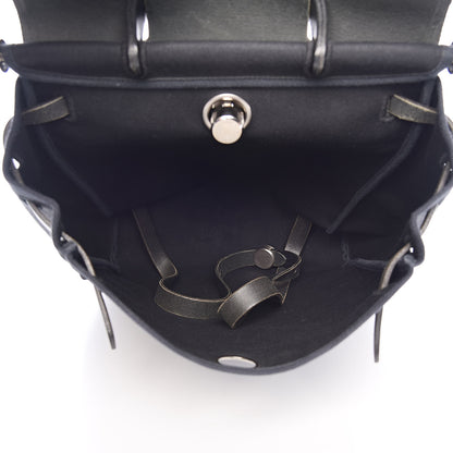 Hermes Toile Vache Calfskin Herbag 30 PM Backpack Black 6 of 15