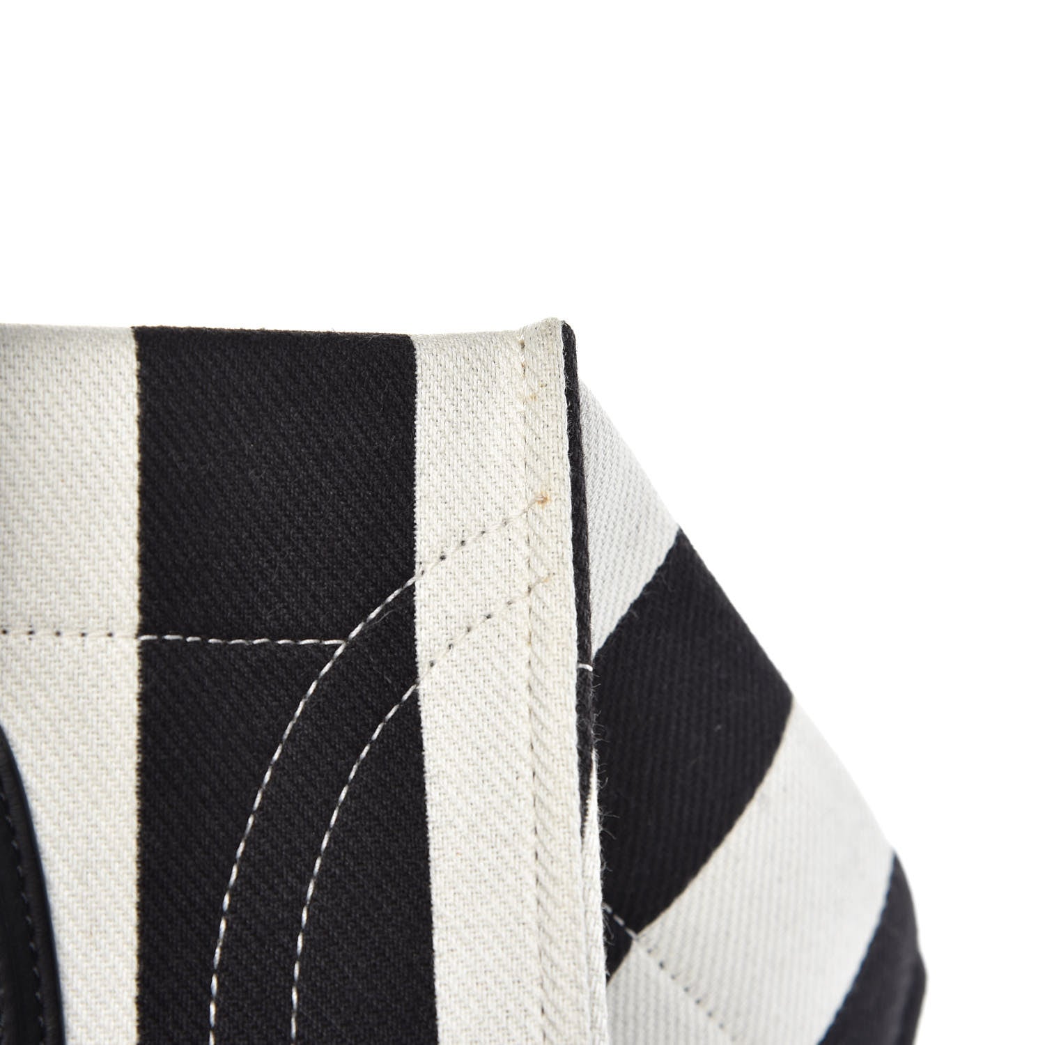 Celine Cotton Canvas Striped Medium Phantom Luggage White Black 8 of 19