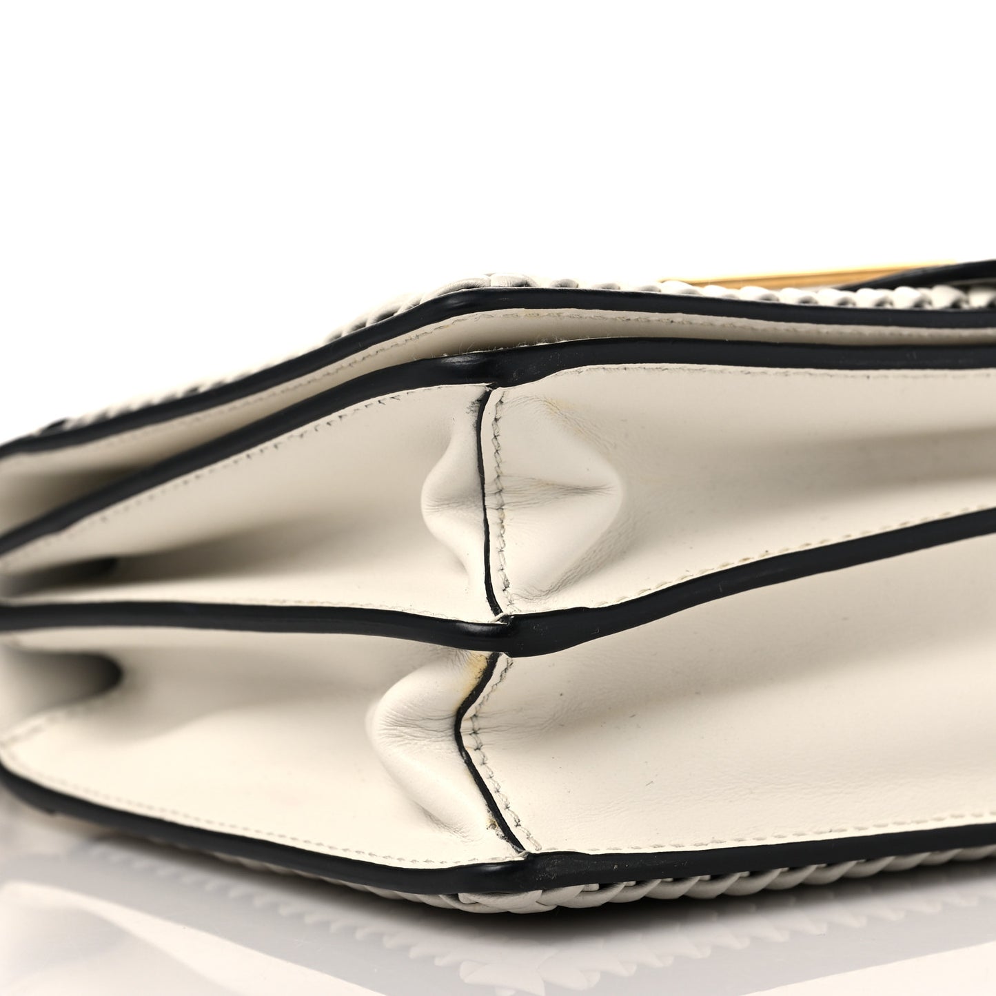 City Calf Raffia Saffiano Cahier Bag Naturale White
