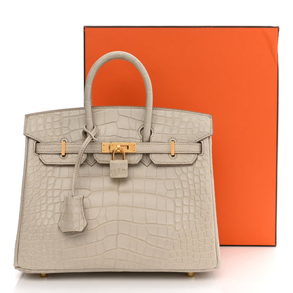Hermes Matte Alligator Birkin 25 Beton 10 of 10