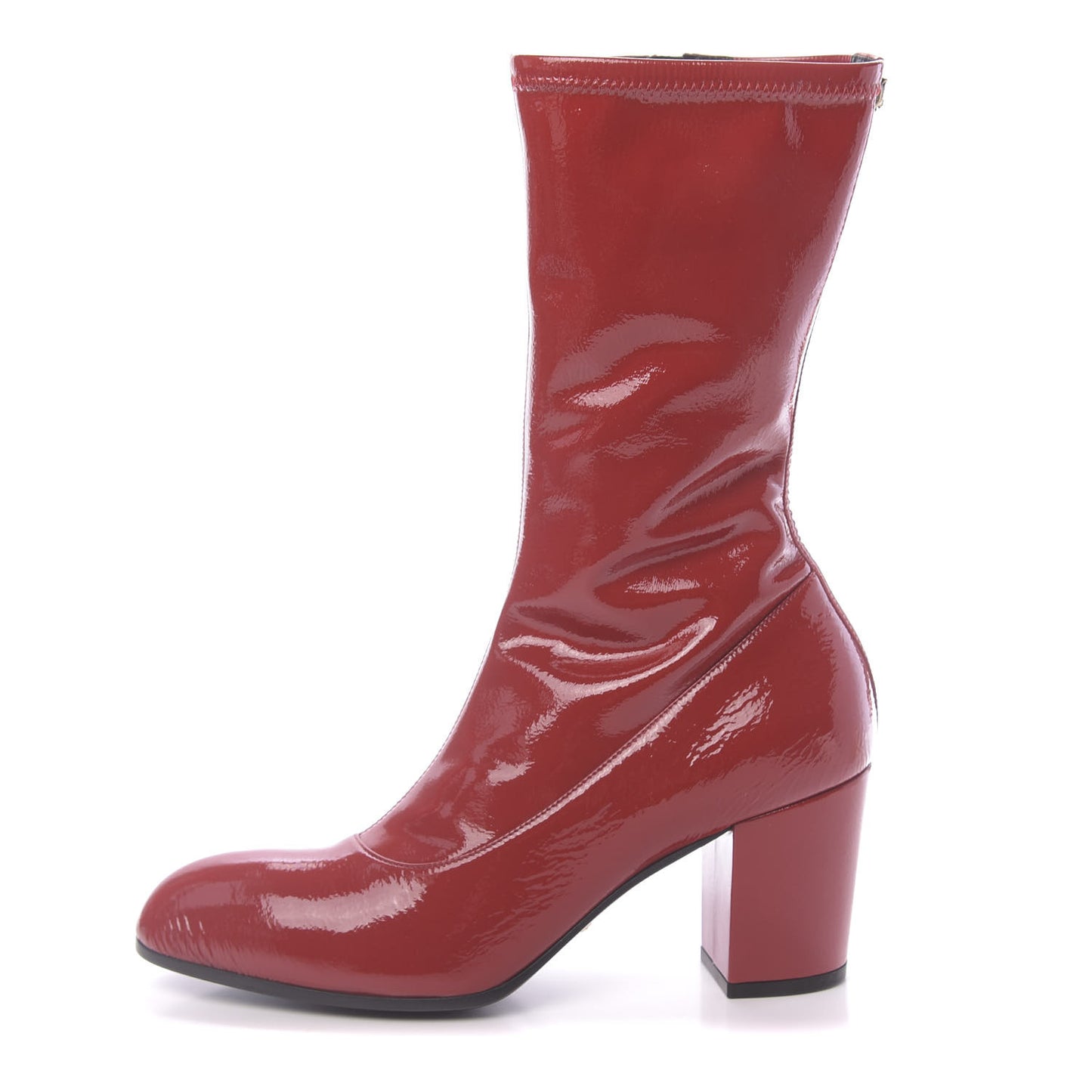 Patent Calfskin Stretch Boots 39 Hibiscus Red