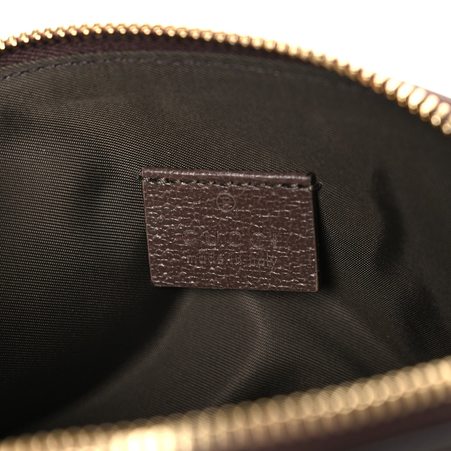GG Supreme Monogram Textured Calfskin Web Medium Ophidia Cosmetic Case Beige Ebony New Acero