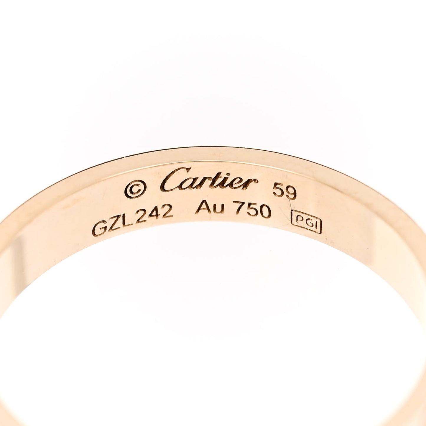 18K Yellow Gold 3.5mm LOVE Wedding Band Ring 59 8.75