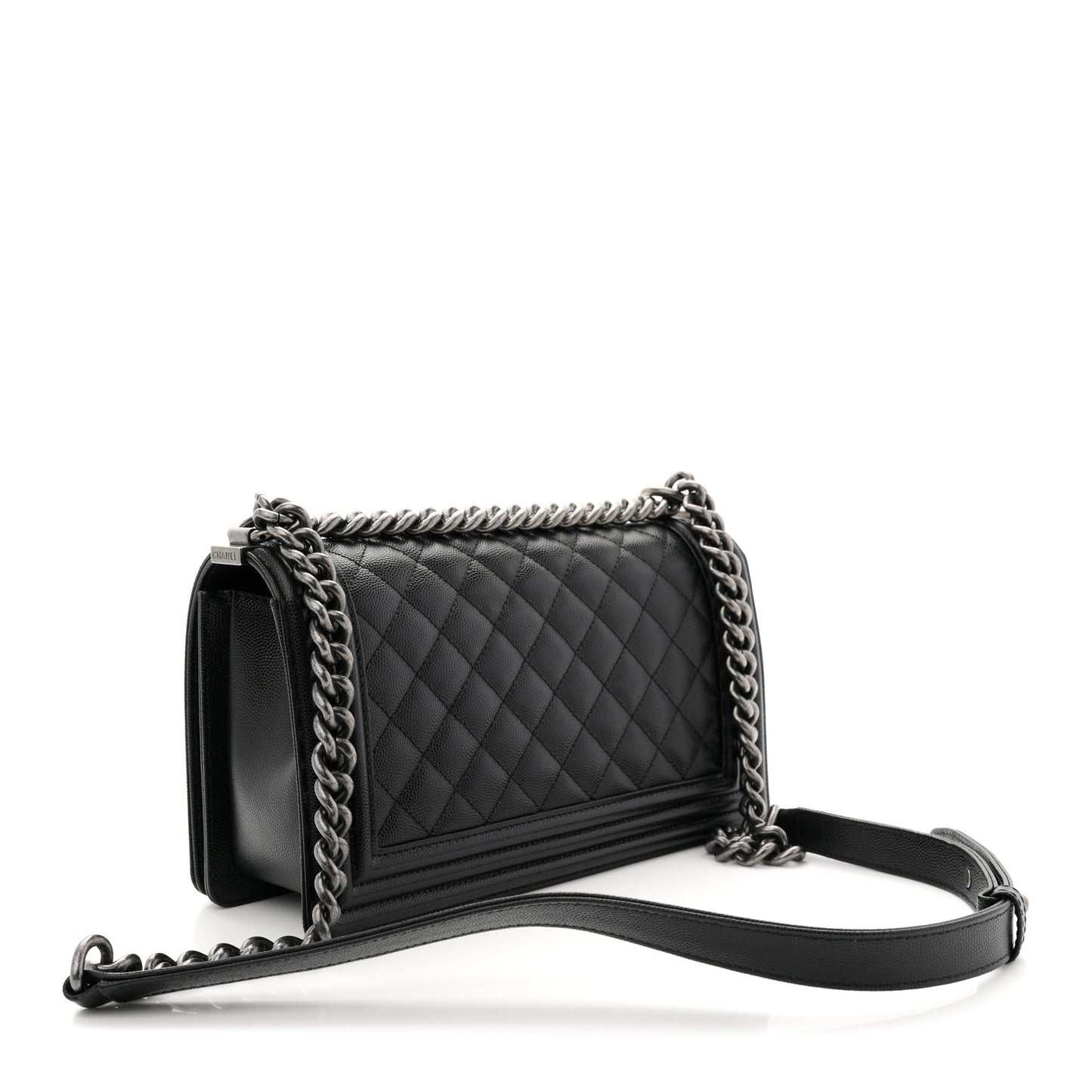 Caviar Quilted Medium Boy Flap Black