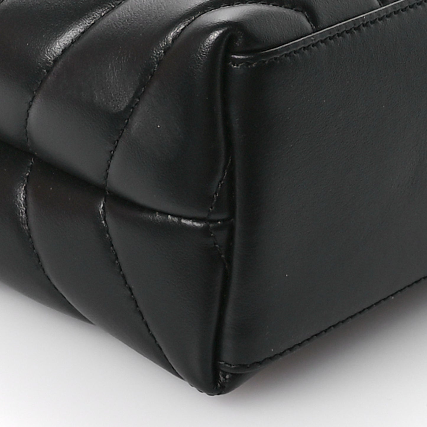 Calfskin Y Quilted Monogram Small Loulou Chain Satchel Black
