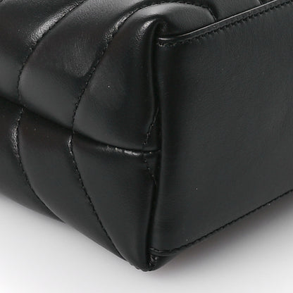 Saint Laurent Calfskin Y Quilted Monogram Small Loulou Chain Satchel Black 9 of 11