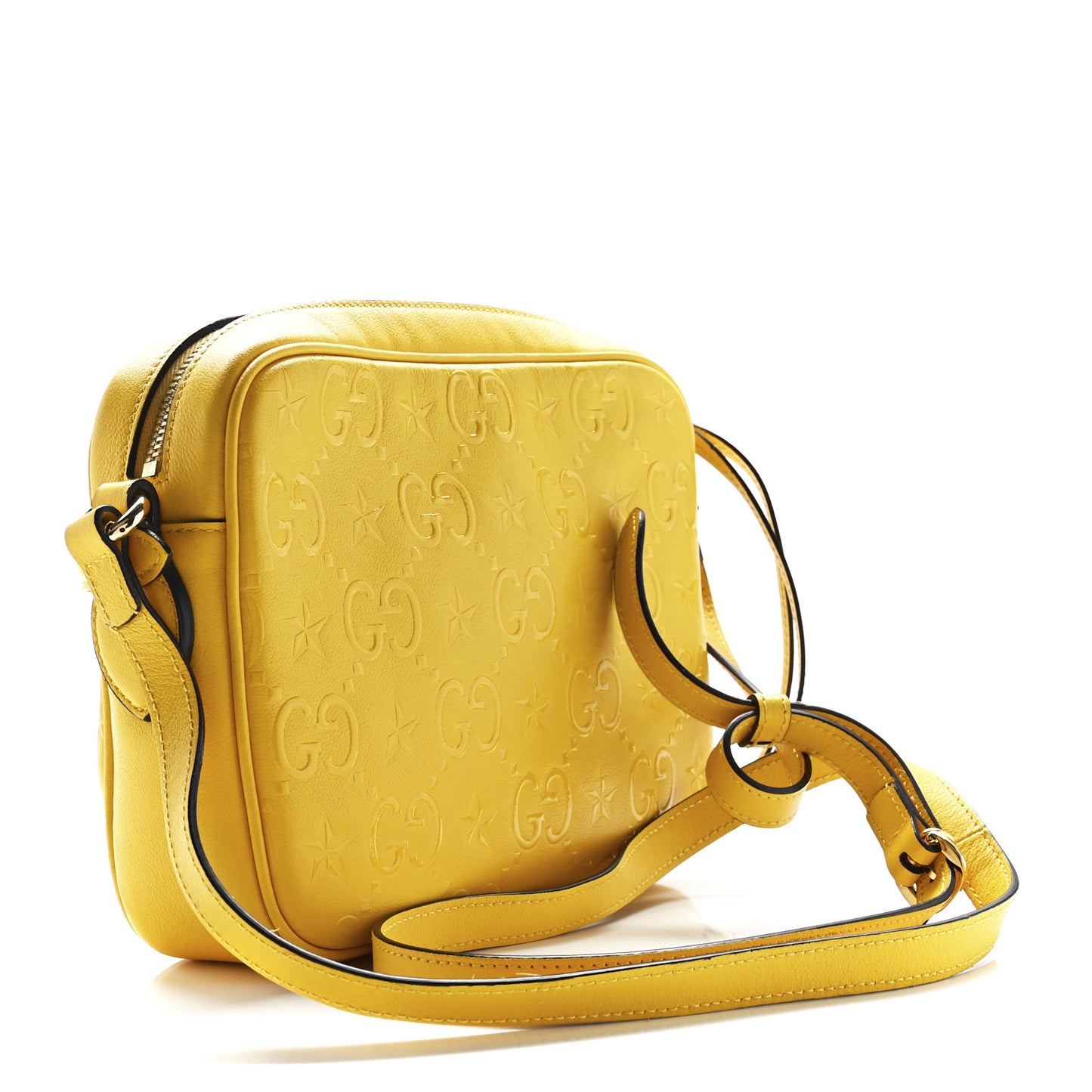 Wonka Grain Calfskin GG Monogram Star Embossed Small GG Shoulder Bag Stone Topaz