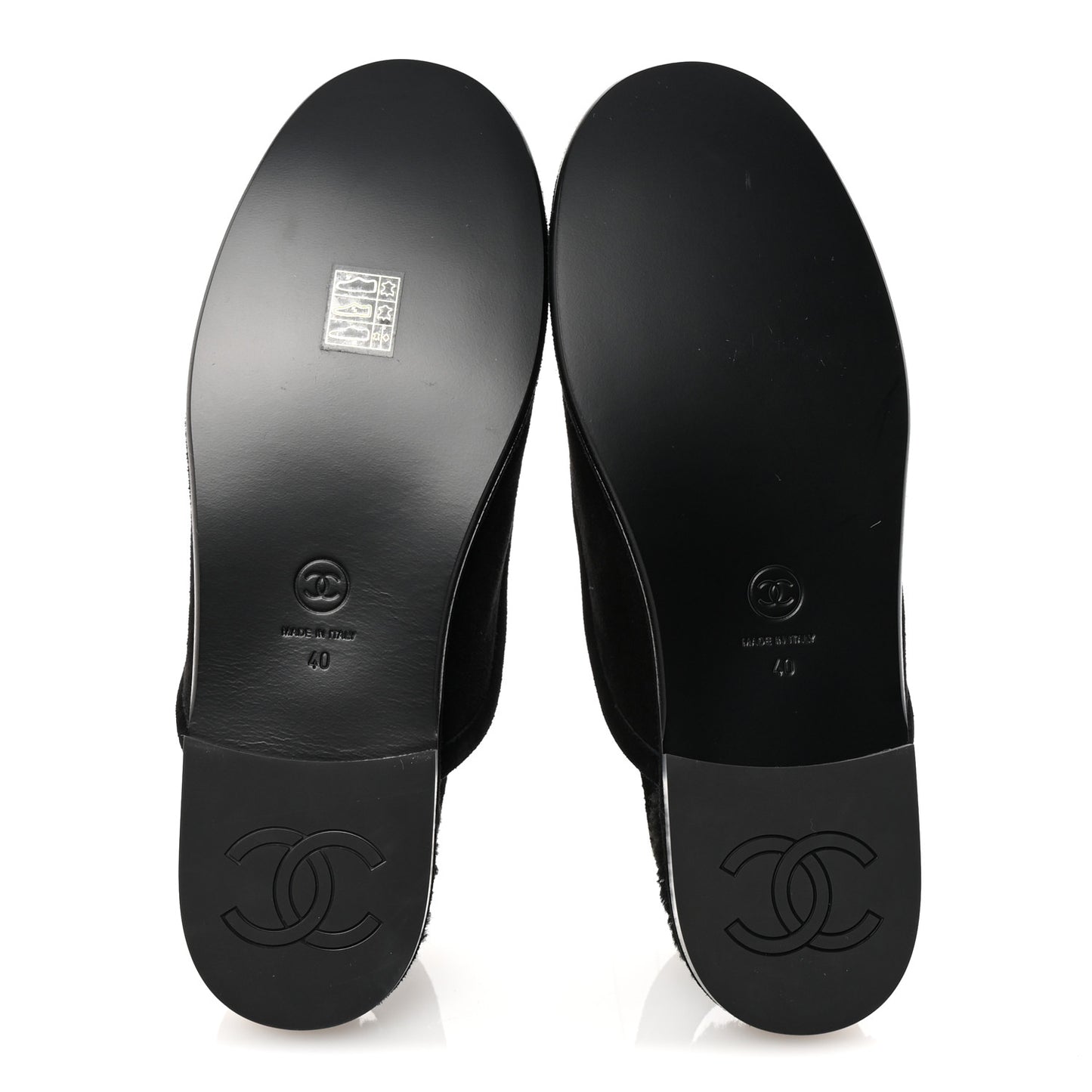 Suede Calfskin CC Slingback Loafers 40 Black