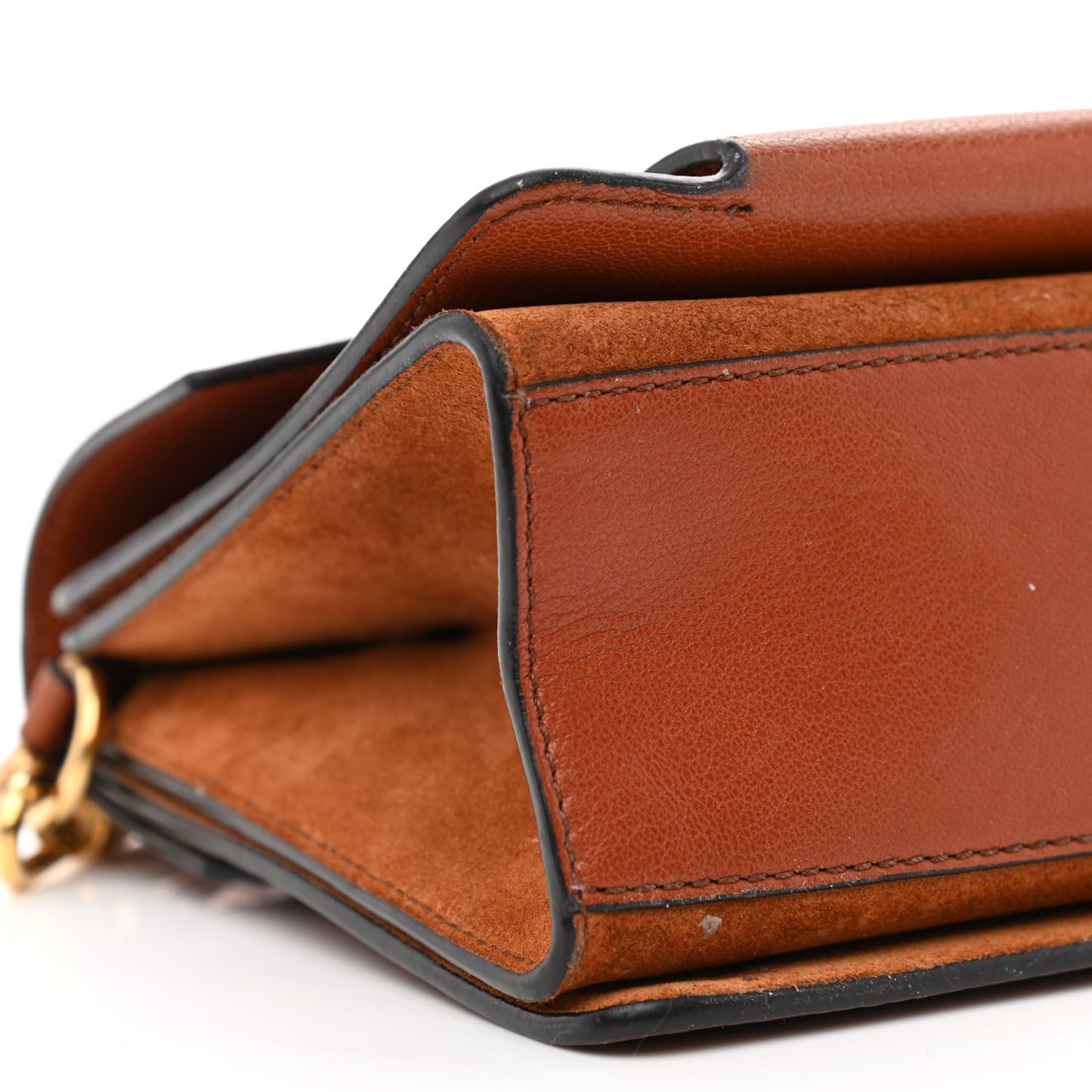 Goatskin Suede Small GV3 Shoulder Bag Chestnut