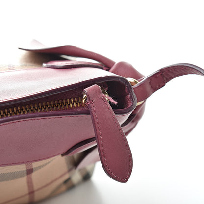 Burberry Haymarket Check Bow Tie Crossbody Clutch Bag Pink 13 of 14