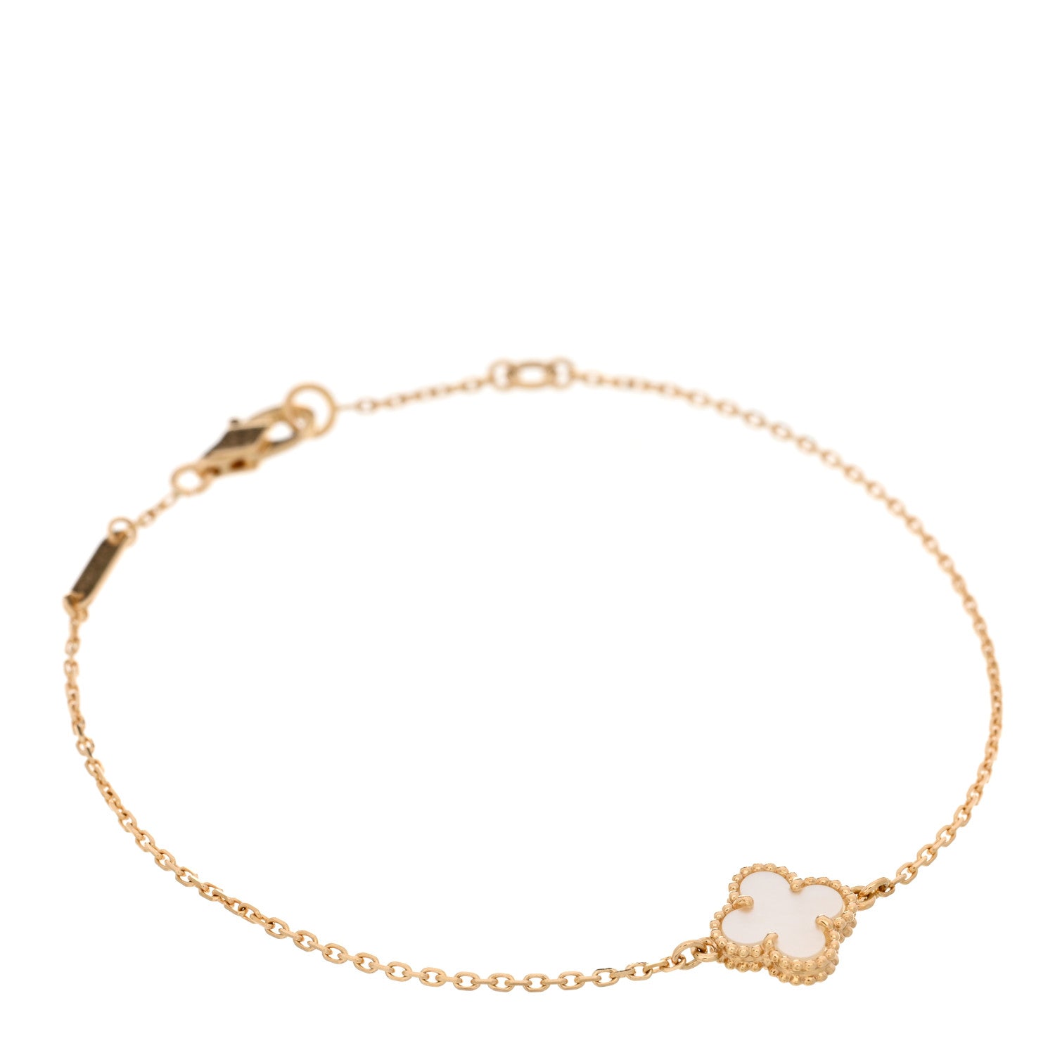 Van Cleef & Arpels 18K Yellow Gold Mother of Pearl Sweet Alhambra Bracelet 1 of 4