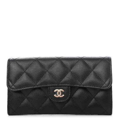 Chanel Caviar Quilted Medium Gusset Flap Wallet Black 1 of 4