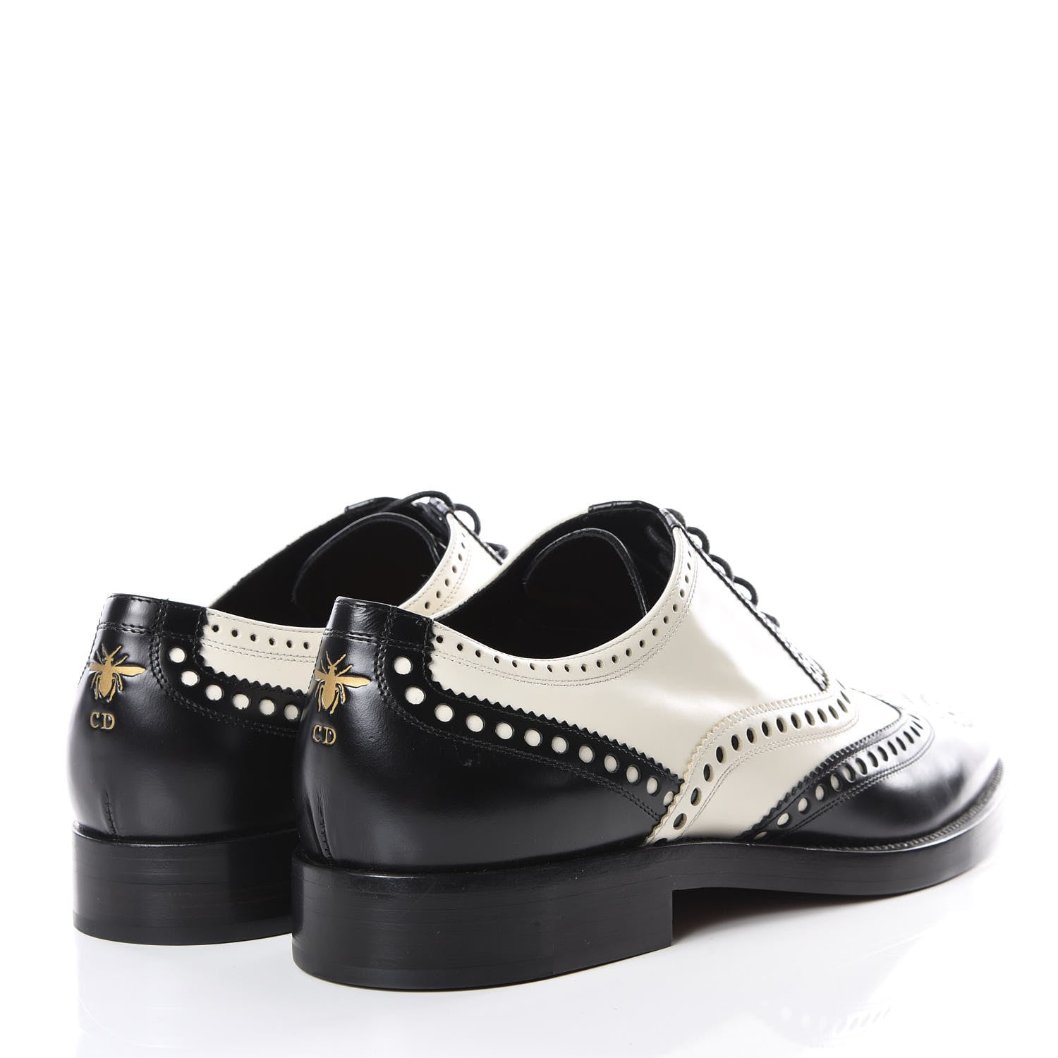 Christian Dior Calfskin Diorunit Oxford Flats 38.5 Black White 4 of 11