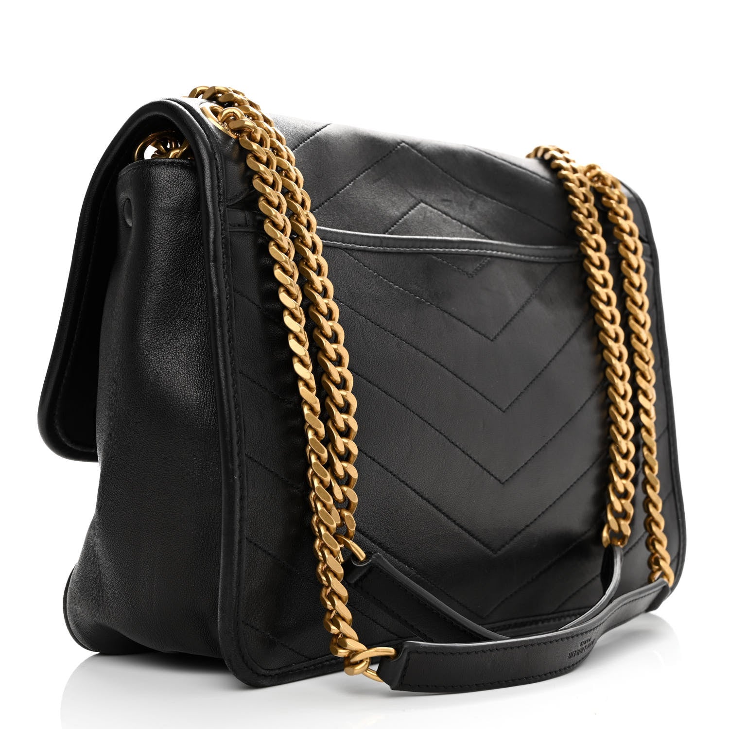 Saint Laurent Lambskin Matelasse Monogram Medium Niki Chain Satchel Black 3 of 16