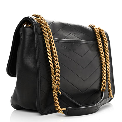 Saint Laurent Lambskin Matelasse Monogram Medium Niki Chain Satchel Black 3 of 16