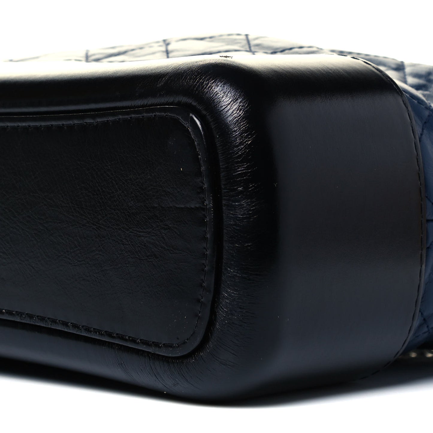 Aged Calfskin Quilted Medium Gabrielle Hobo Navy Black