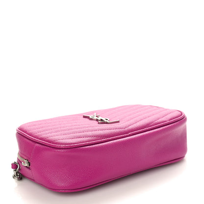 Saint Laurent Grain De Poudre Matelasse Monogram Mini Lou Camera Bag Fuxia Electrique 4 of 9