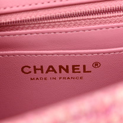 Chanel Tweed Quilted Mini Rectangular Flap Pink 6 of 11