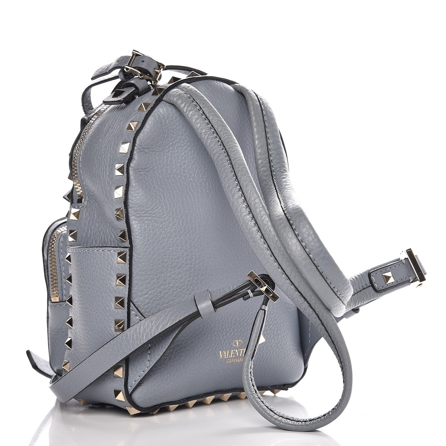 Valentino Garavani Calfskin Mini Rockstud Backpack Light Blue 3 of 8