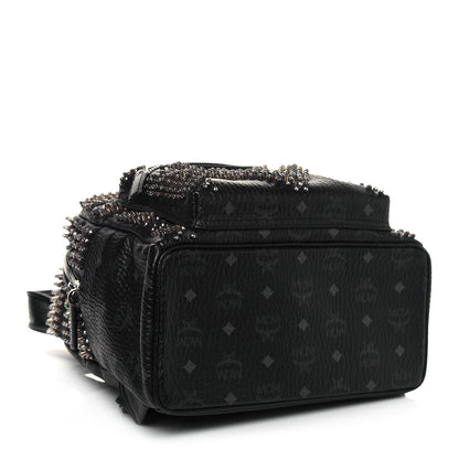 MCM Visetos Studded Small Crystal Backpack Black 3 of 10