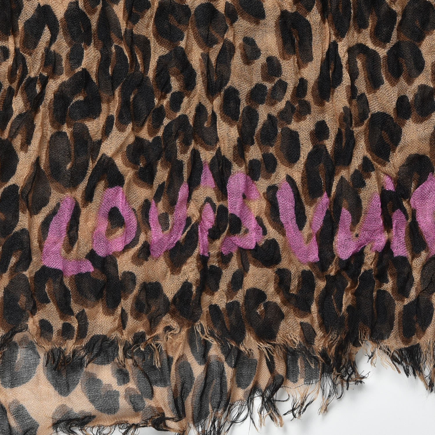 Louis Vuitton Cashmere Silk Leopard Etole Stole Marron 4 of 7