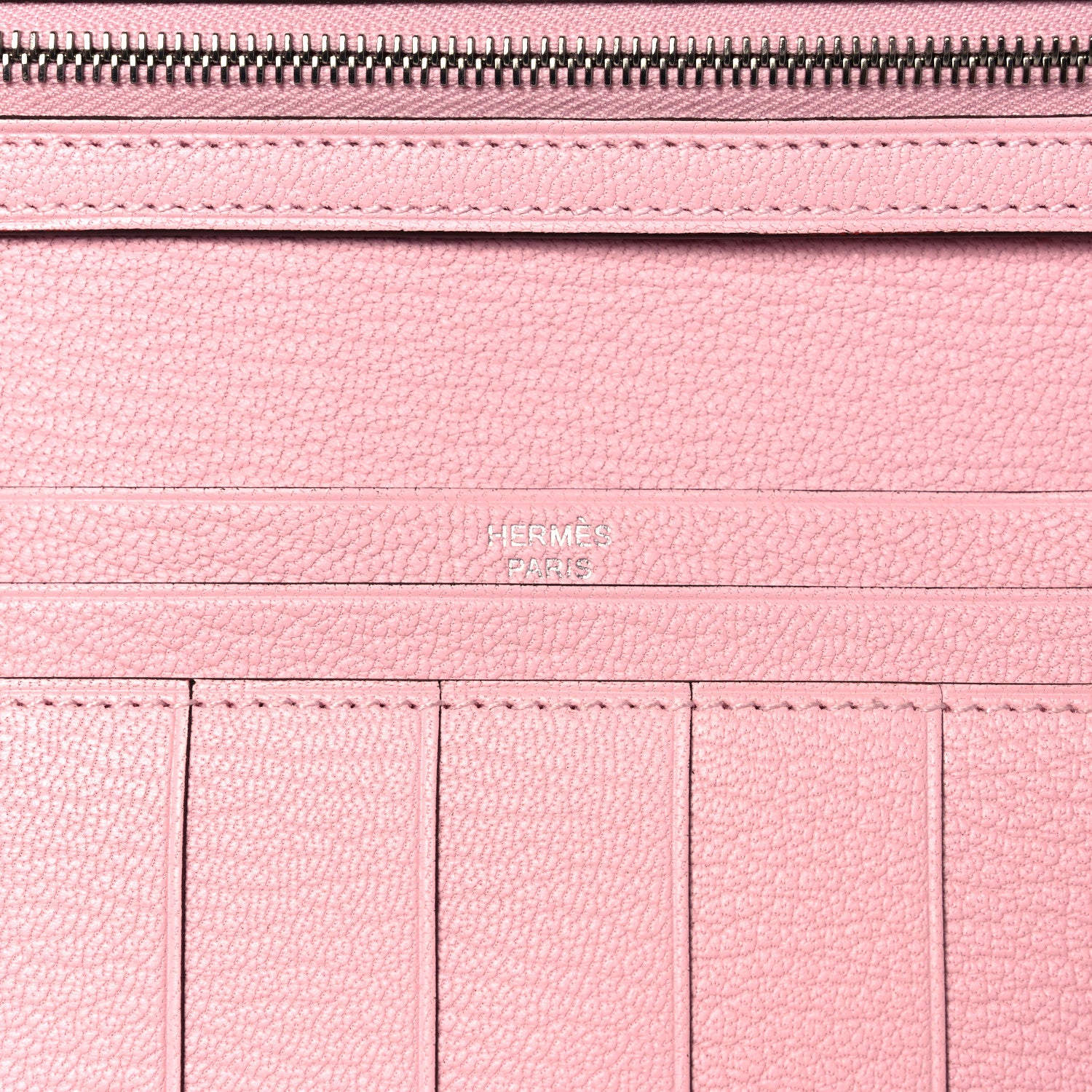 Hermes Chevre Mysore Bearn Gusset Wallet Rose Sakura 6 of 10